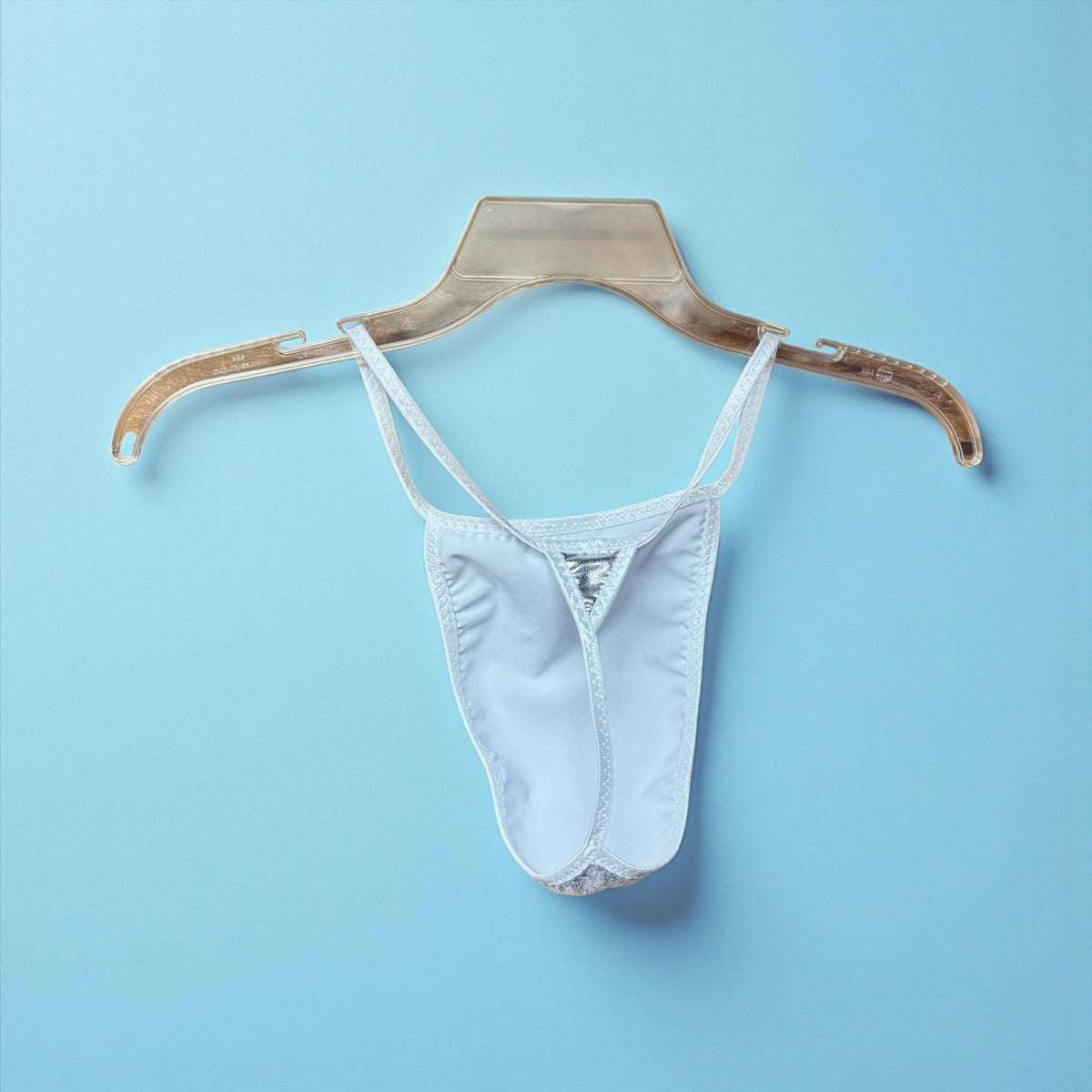 Silver Shiny G-String for Men | Bold & Eye-Catching Design