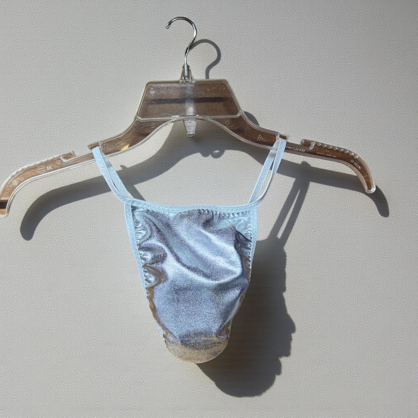 Silver Shiny G-String for Men | Bold & Eye-Catching Design