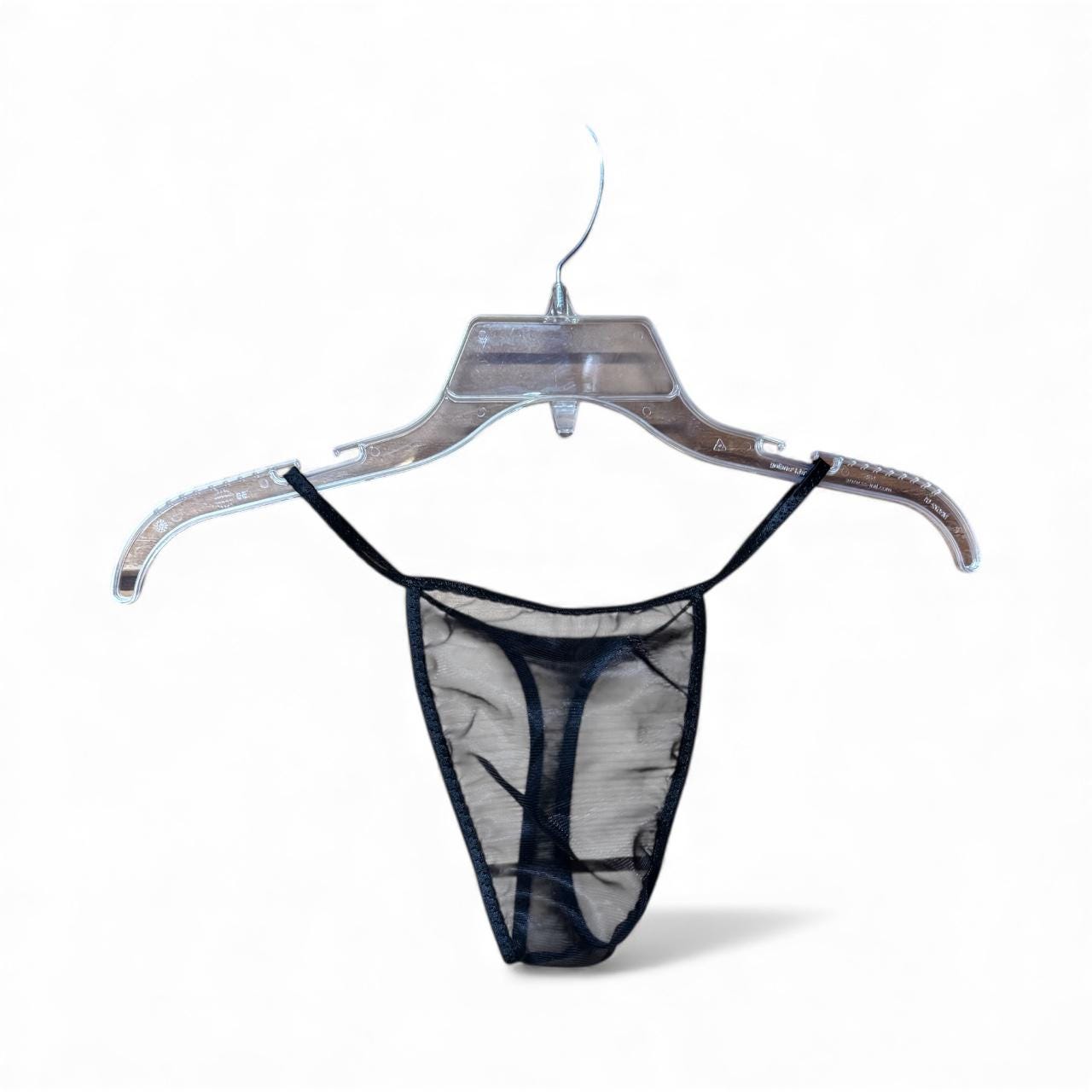 Men's Black Chiffon Thong