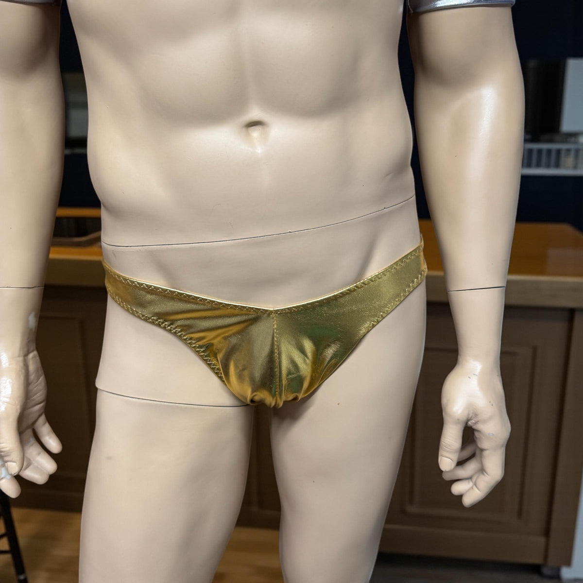 Shiny Gold Bikini Briefs for Men | Stylish Swimwear