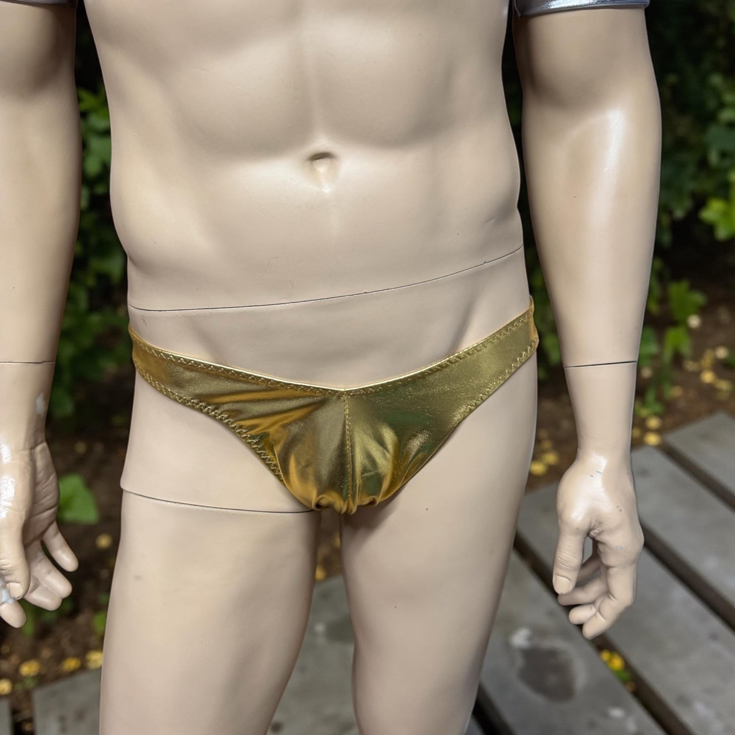 Shiny Gold Bikini Briefs for Men | Stylish Swimwear