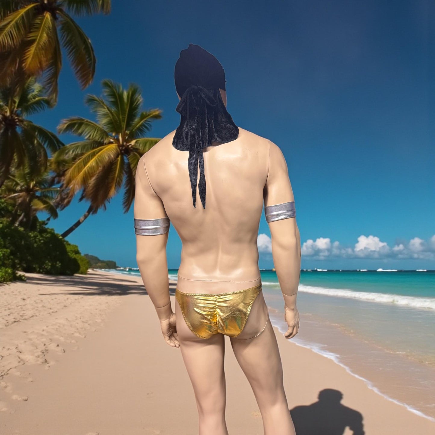Shiny Gold Bikini Briefs for Men | Stylish Swimwear