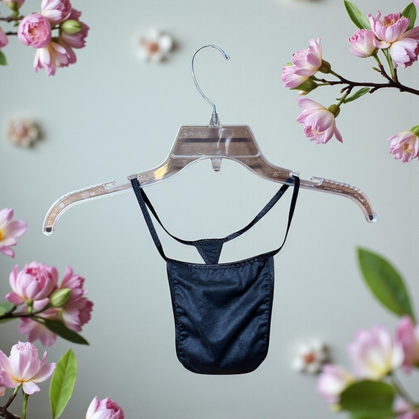 Men's Black Faux Suede G-String | Soft and Sleek Design