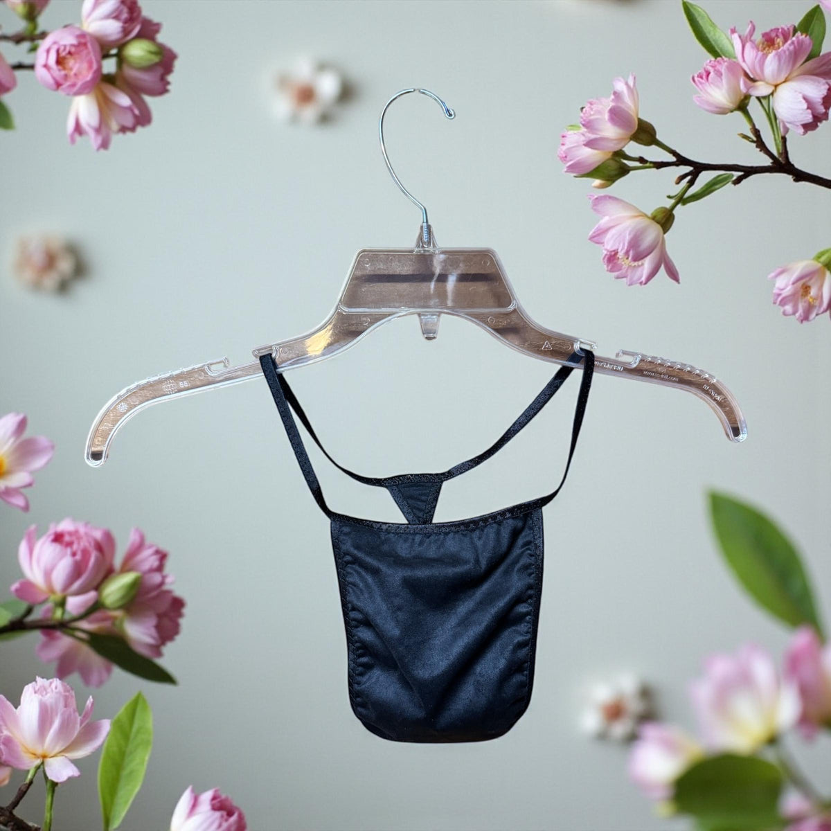 Men's Black Faux Suede G-String | Soft and Sleek Design