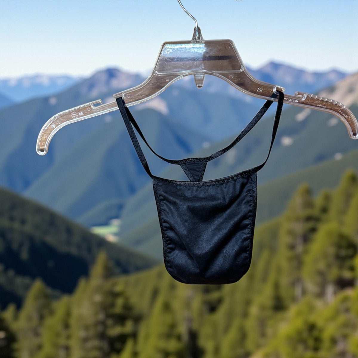 Men's Black Faux Suede G-String | Soft and Sleek Design
