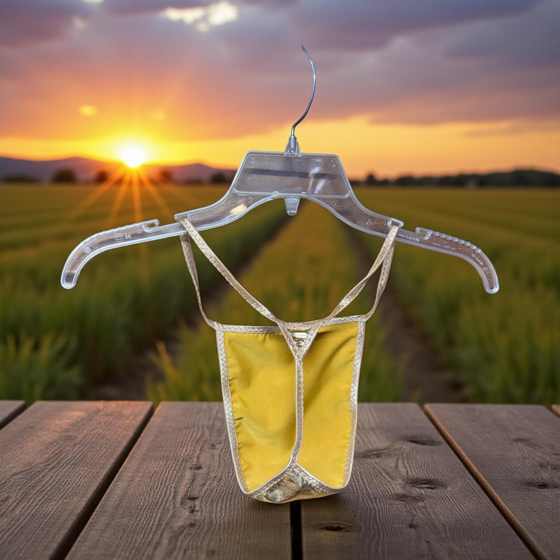 Gold Shiny G-String for Men | Bold & Eye-Catching Design