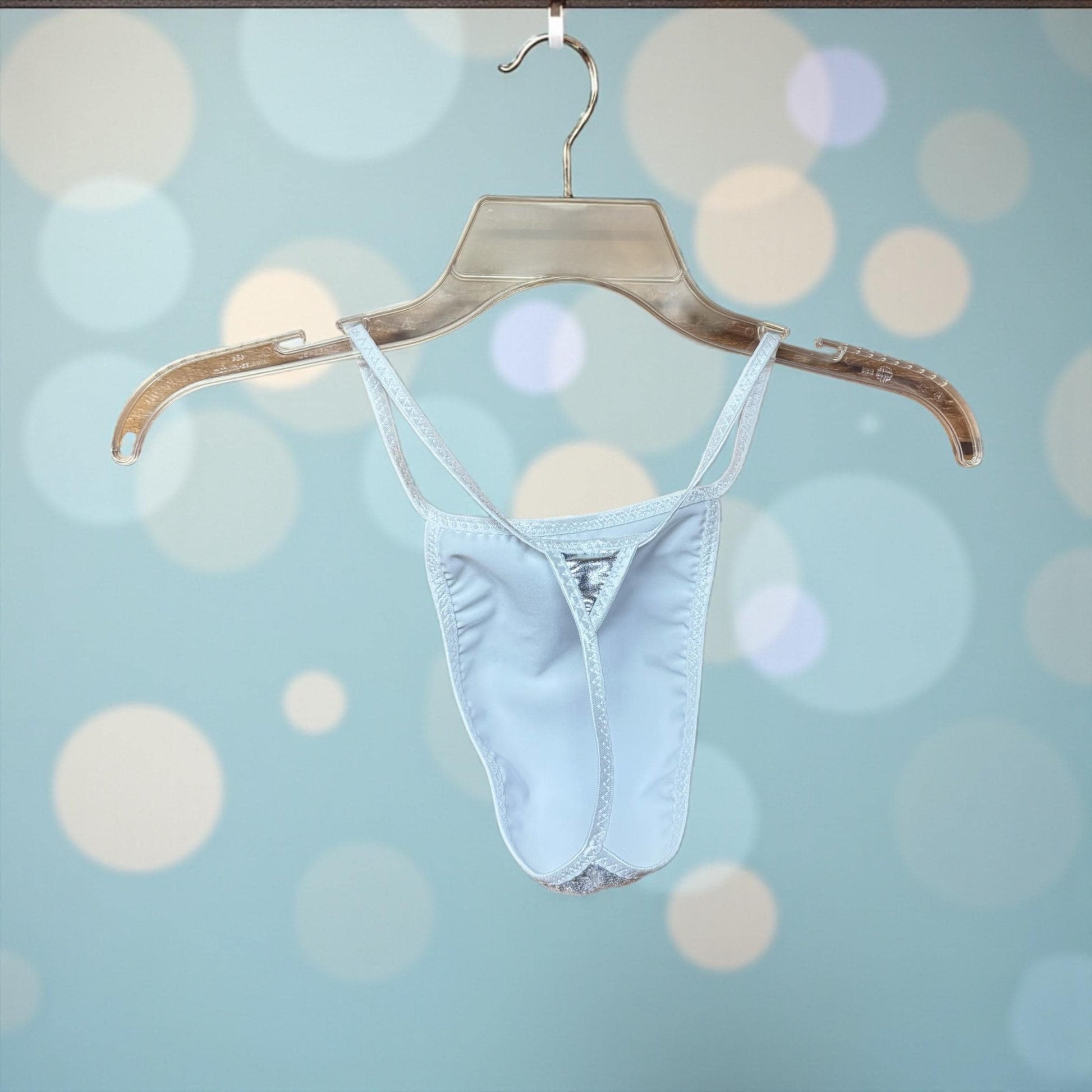 Silver Shiny G-String for Men | Bold & Eye-Catching Design