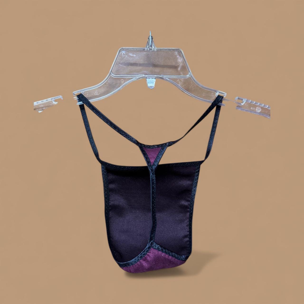 Men's Burgundy Faux Suede G-String | Soft and Sleek Design