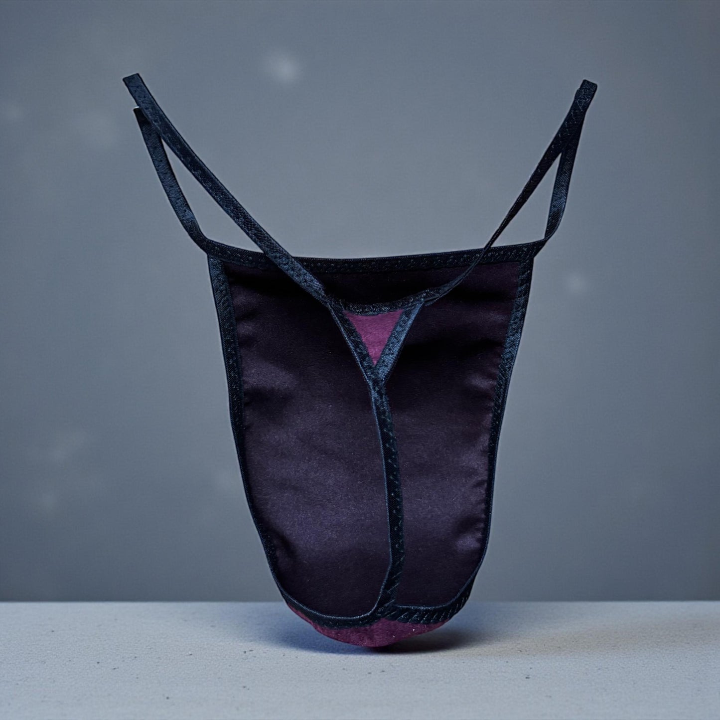 Men's Burgundy Faux Suede G-String | Soft and Sleek Design