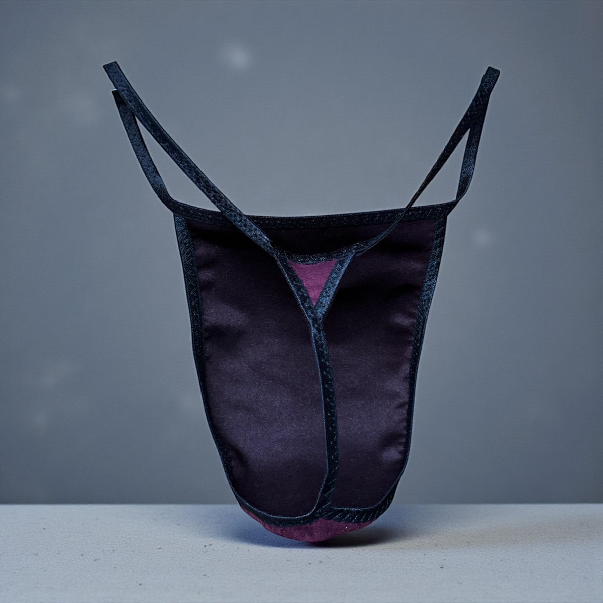 Men's Burgundy Faux Suede G-String | Soft and Sleek Design