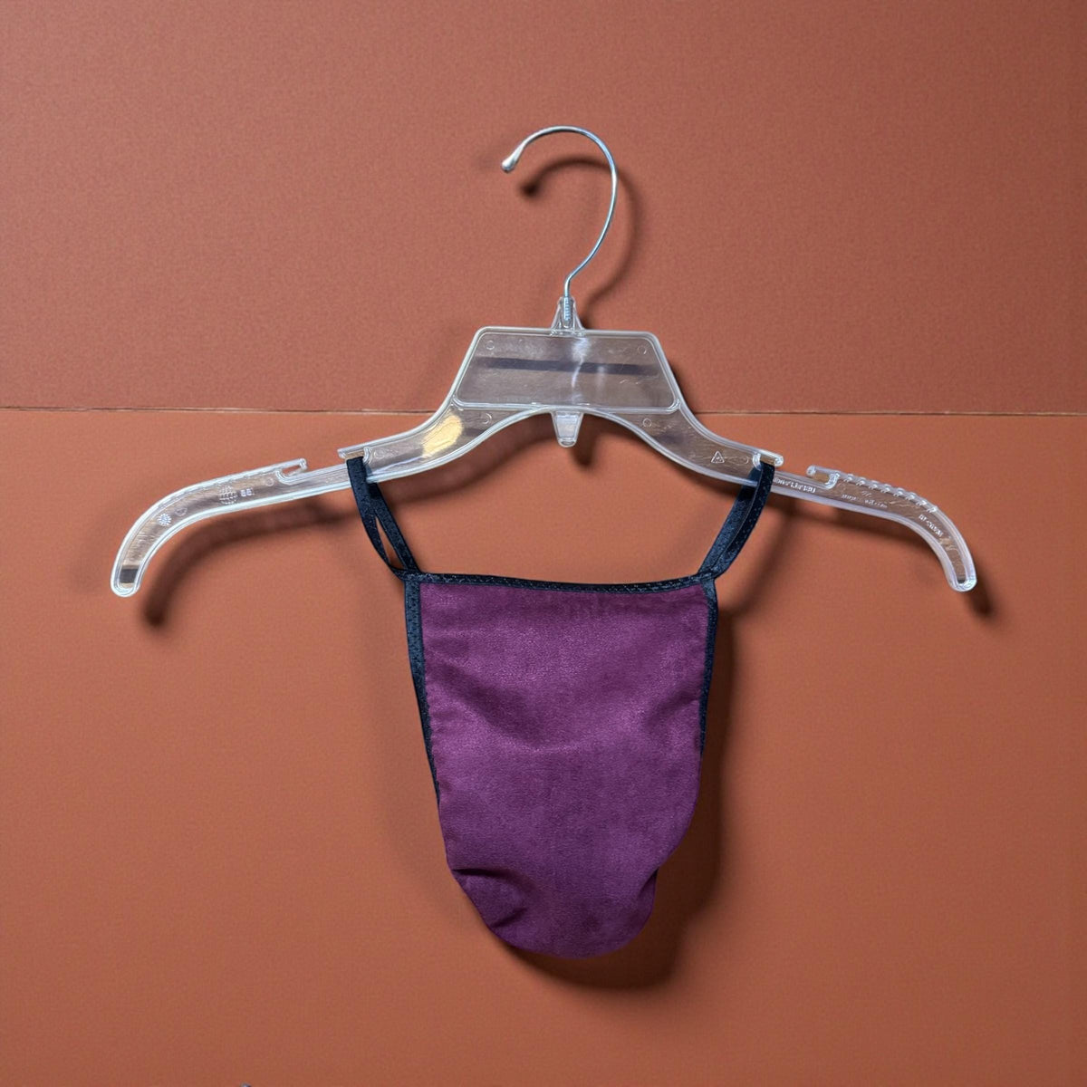 Men's Burgundy Faux Suede G-String | Soft and Sleek Design