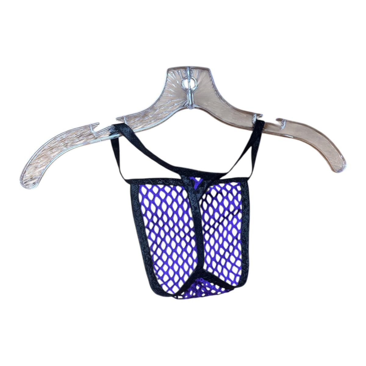 Men's purple mesh thong