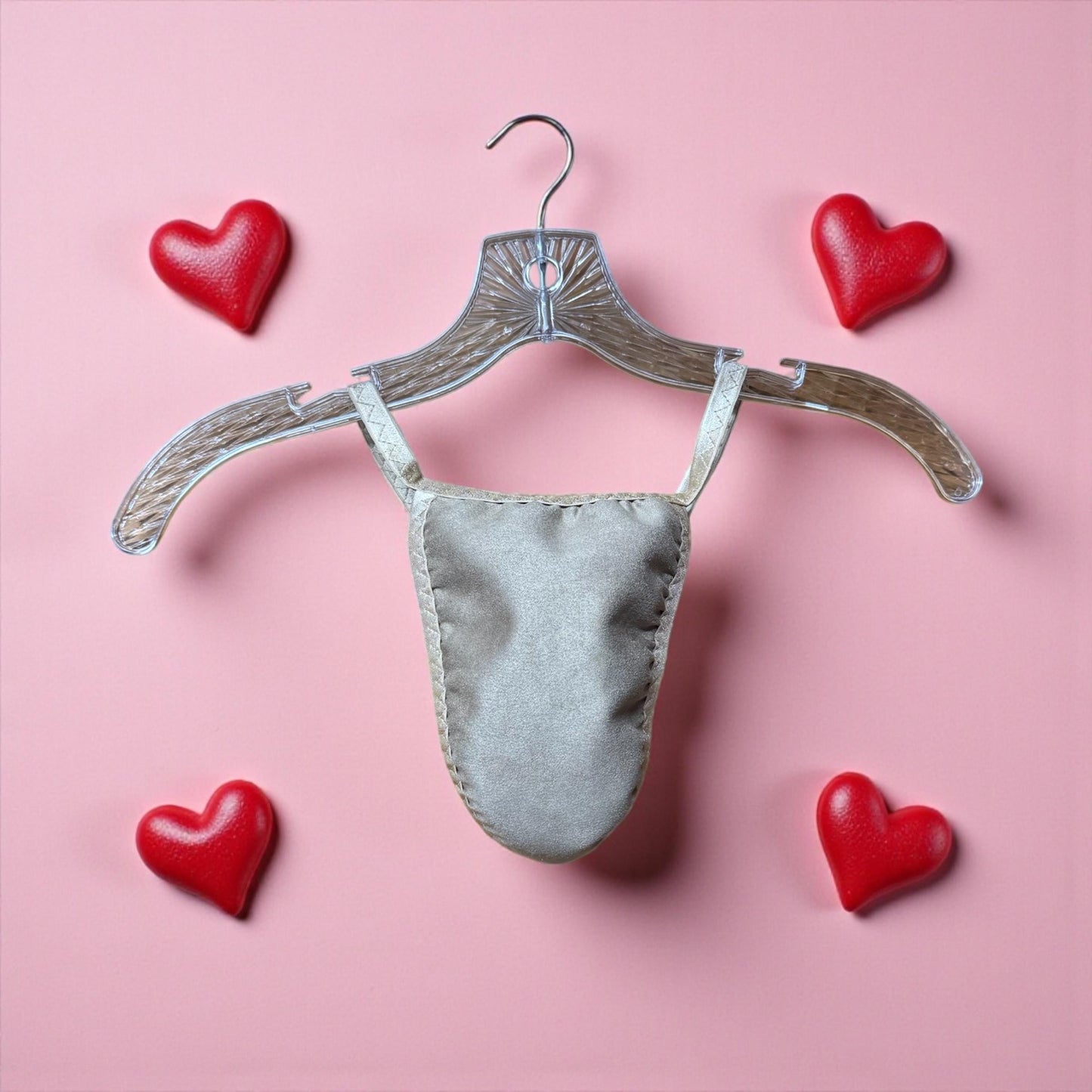 Men's Beige Faux Suede G-String | Soft and Sleek Design