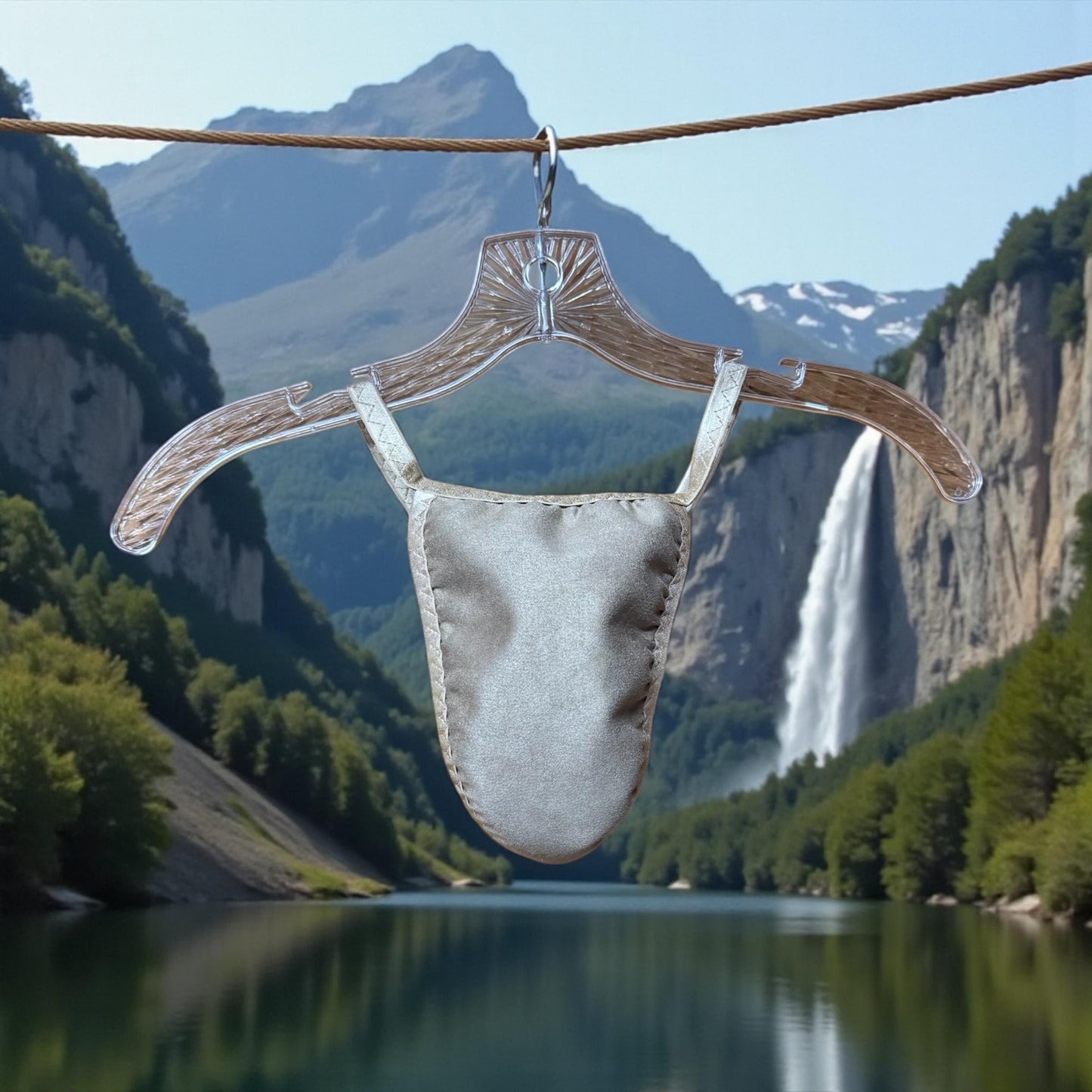 Men's Beige Faux Suede G-String | Soft and Sleek Design