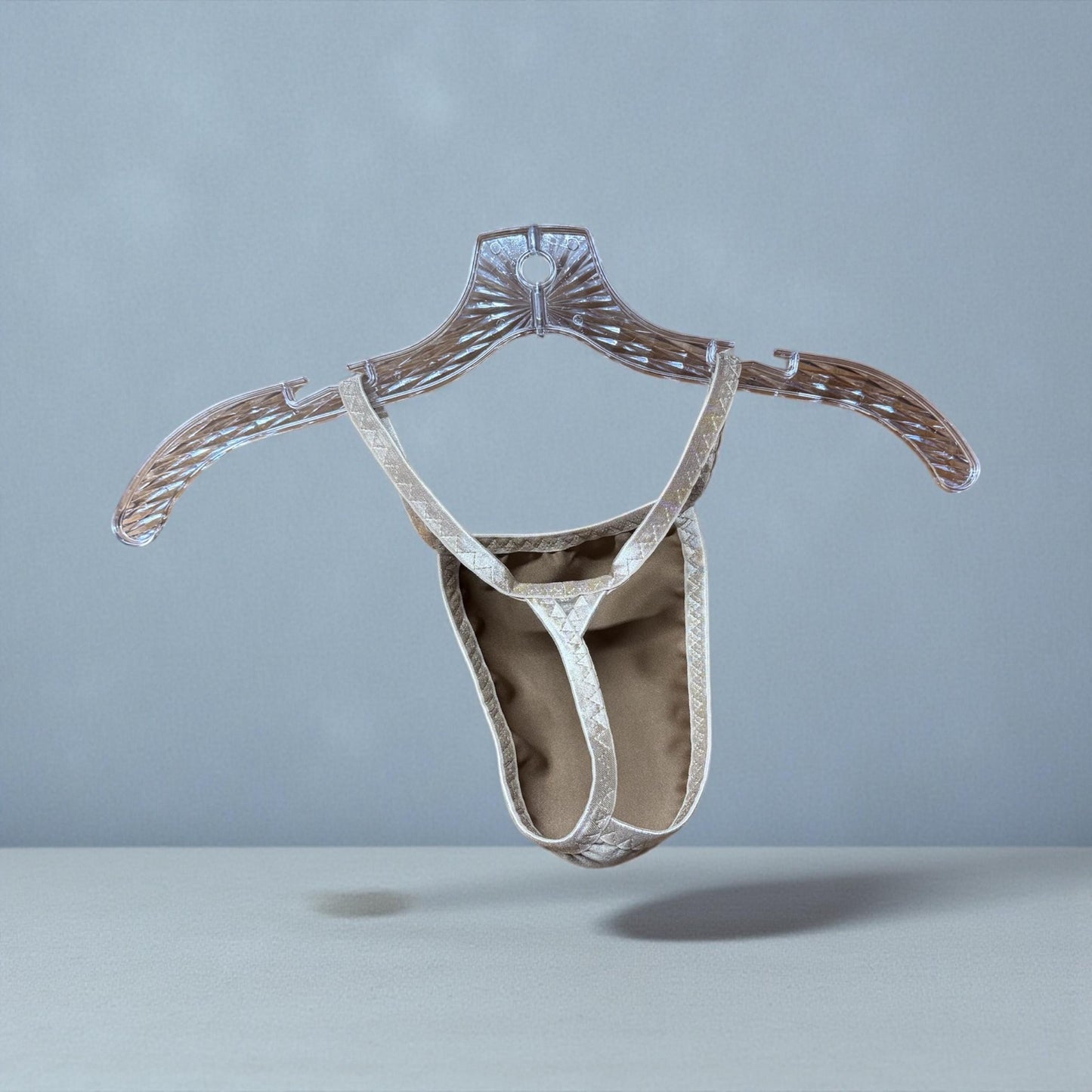 Men's Beige Faux Suede G-String | Soft and Sleek Design