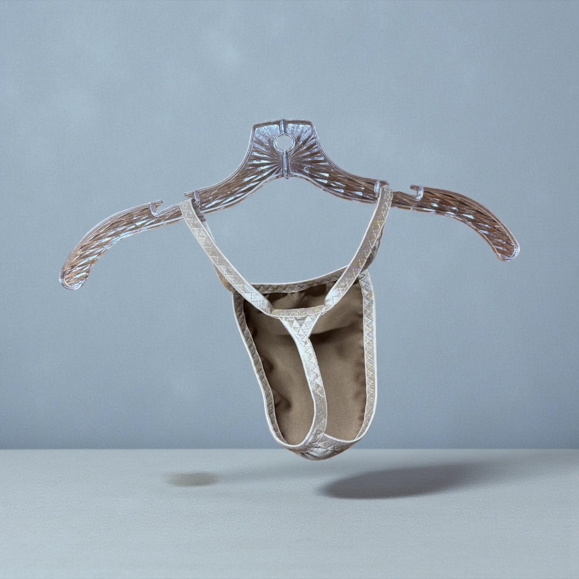 Men's Beige Faux Suede G-String | Soft and Sleek Design
