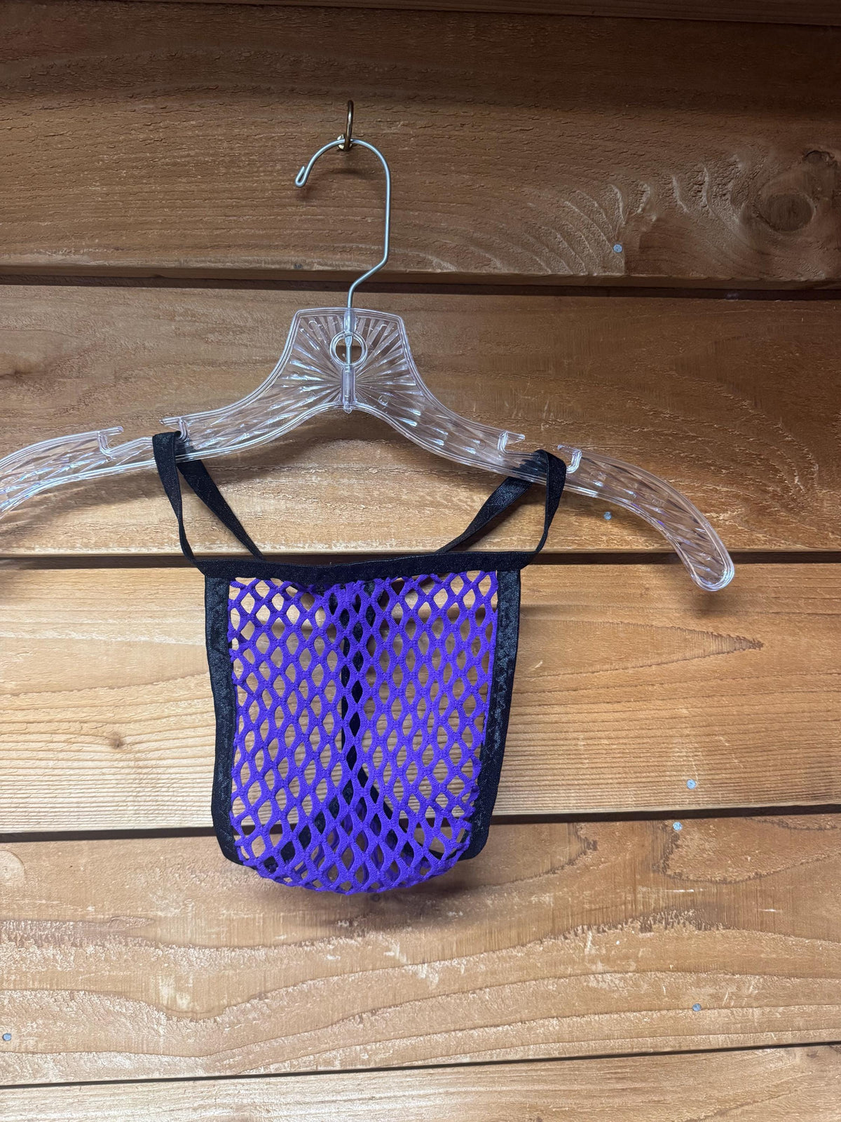 Men's purple mesh thong