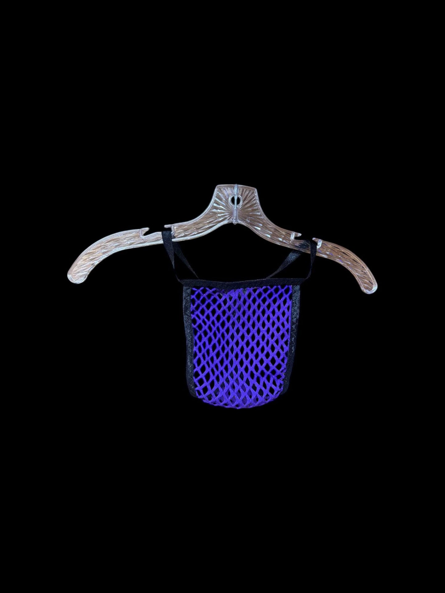 Men's purple mesh thong