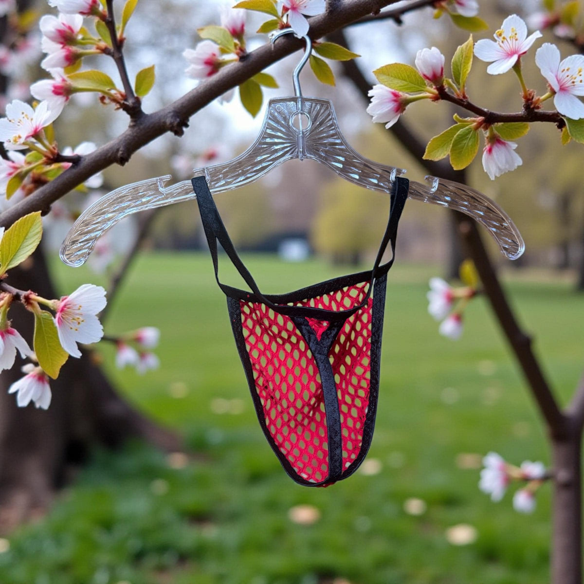 Men's Red Mesh Thong Underwear - Sexy and Breathable