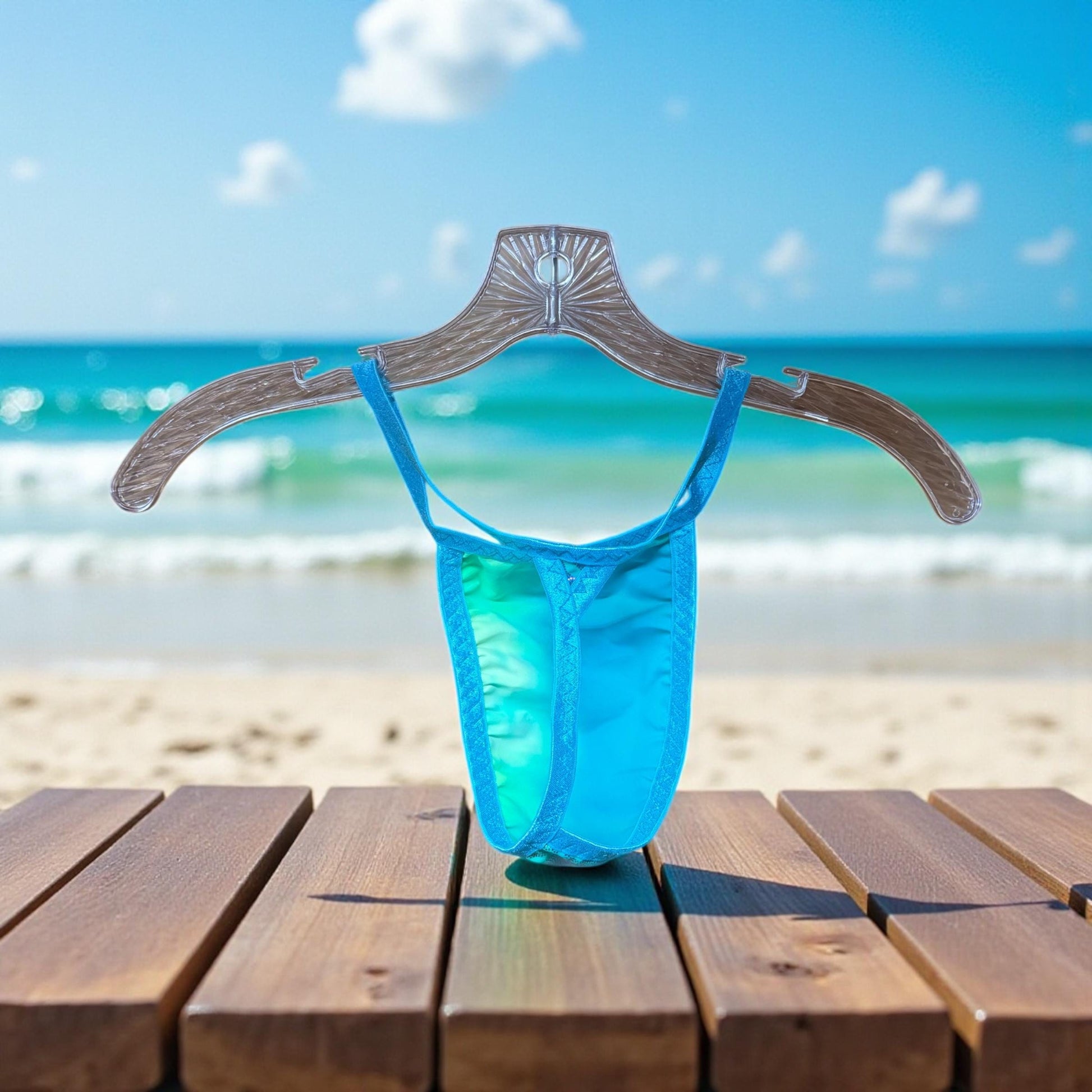 Men's Holographic Swim Thong G-String | Exotic Underwear for Pool Parties