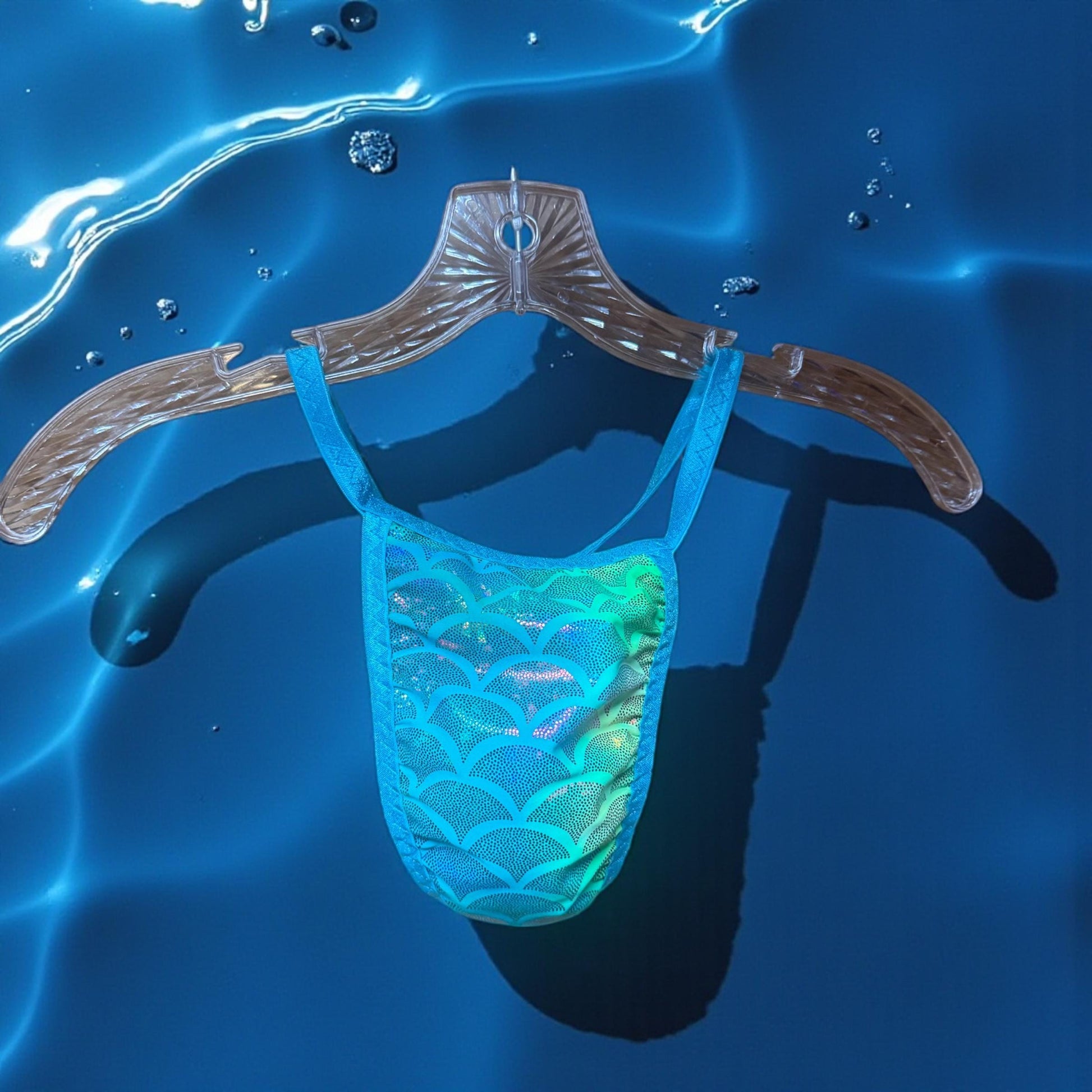 Men's Holographic Swim Thong G-String | Exotic Underwear for Pool Parties