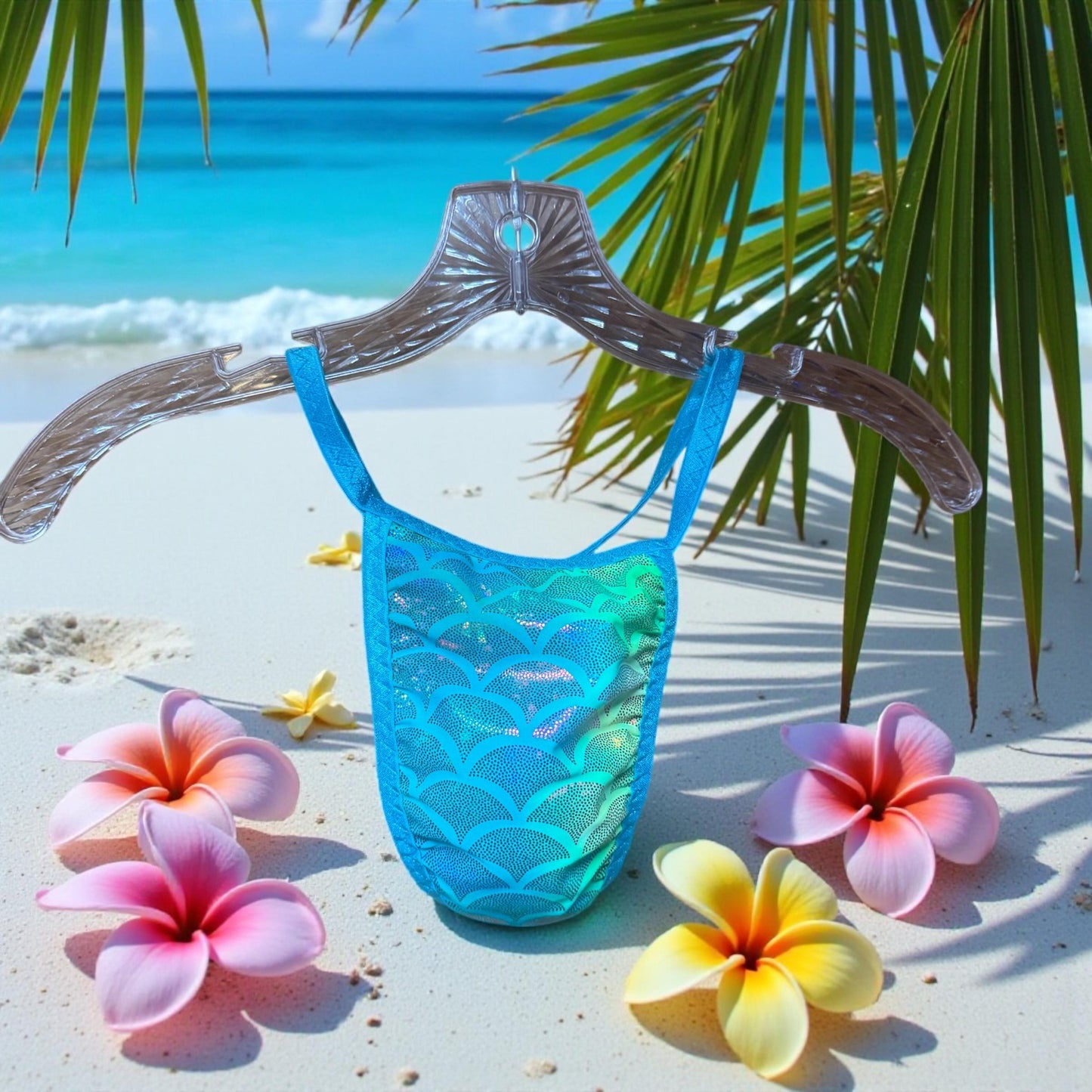 Men's Holographic Swim Thong G-String | Exotic Underwear for Pool Parties