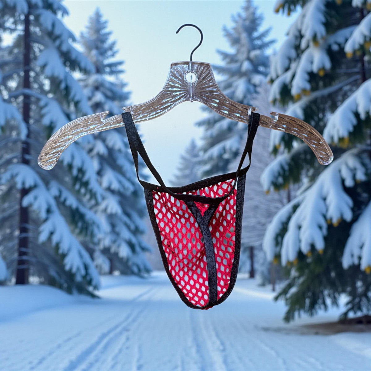 Men's Red Mesh Thong Underwear - Sexy and Breathable