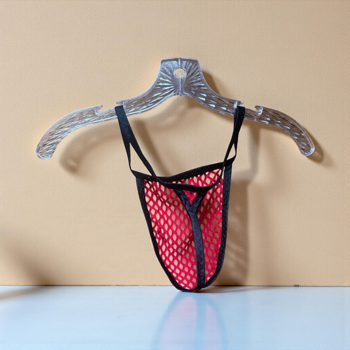 Men's Red Mesh Thong Underwear - Sexy and Breathable