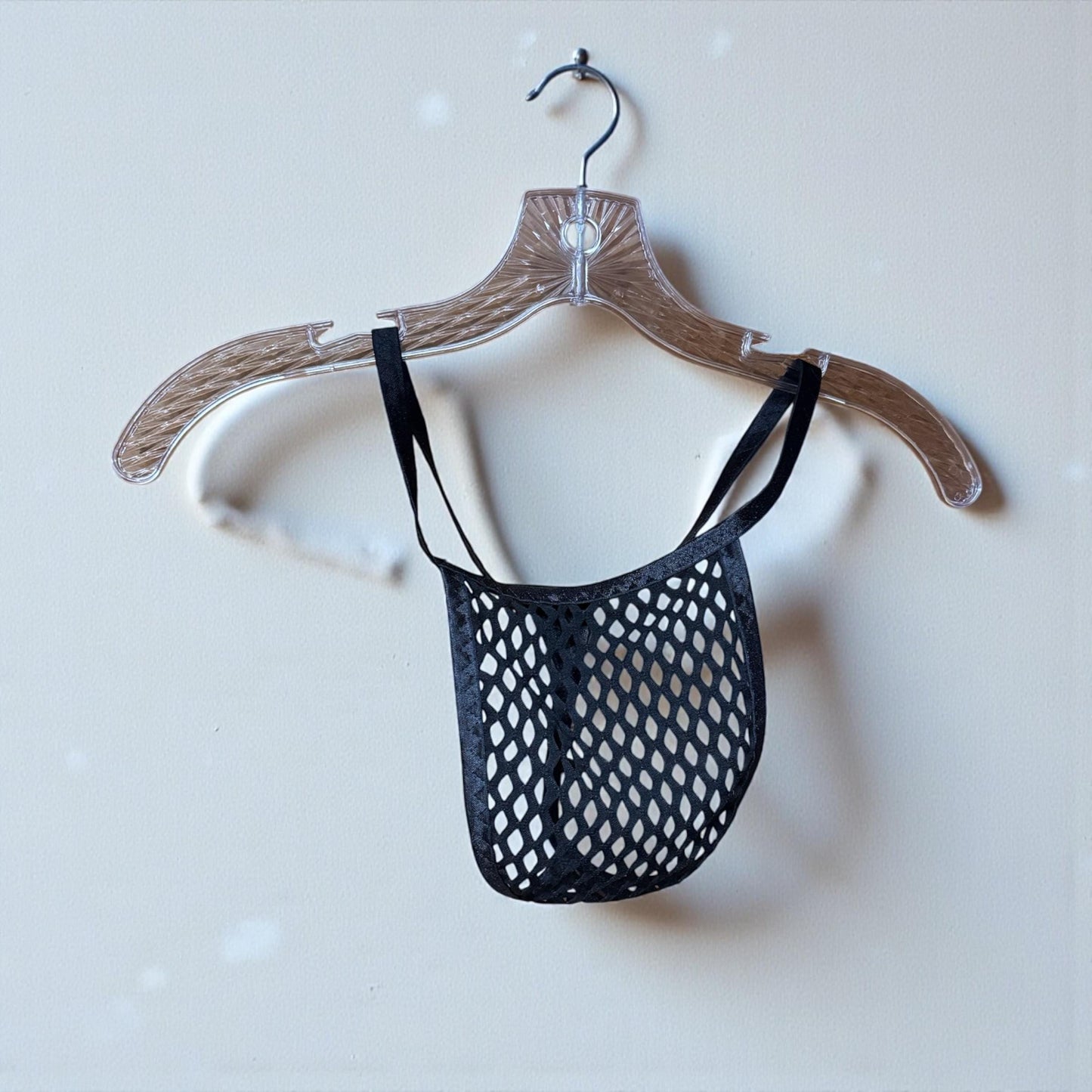 Sleek Black Mesh Thong - Men's Lingerie