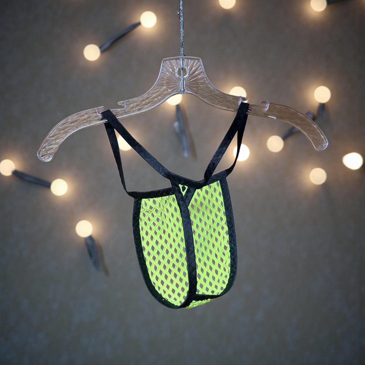 Neon Yellow Mesh Micro Thong for Men - Sexy Underwear