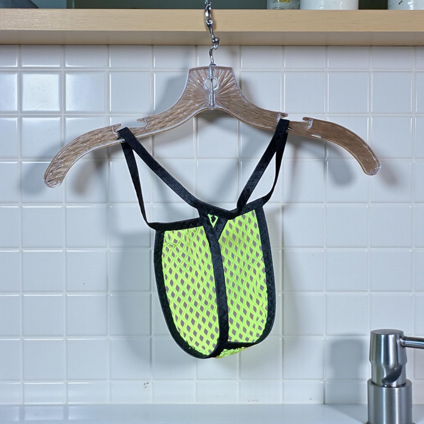 Neon Yellow Mesh Micro Thong for Men - Sexy Underwear