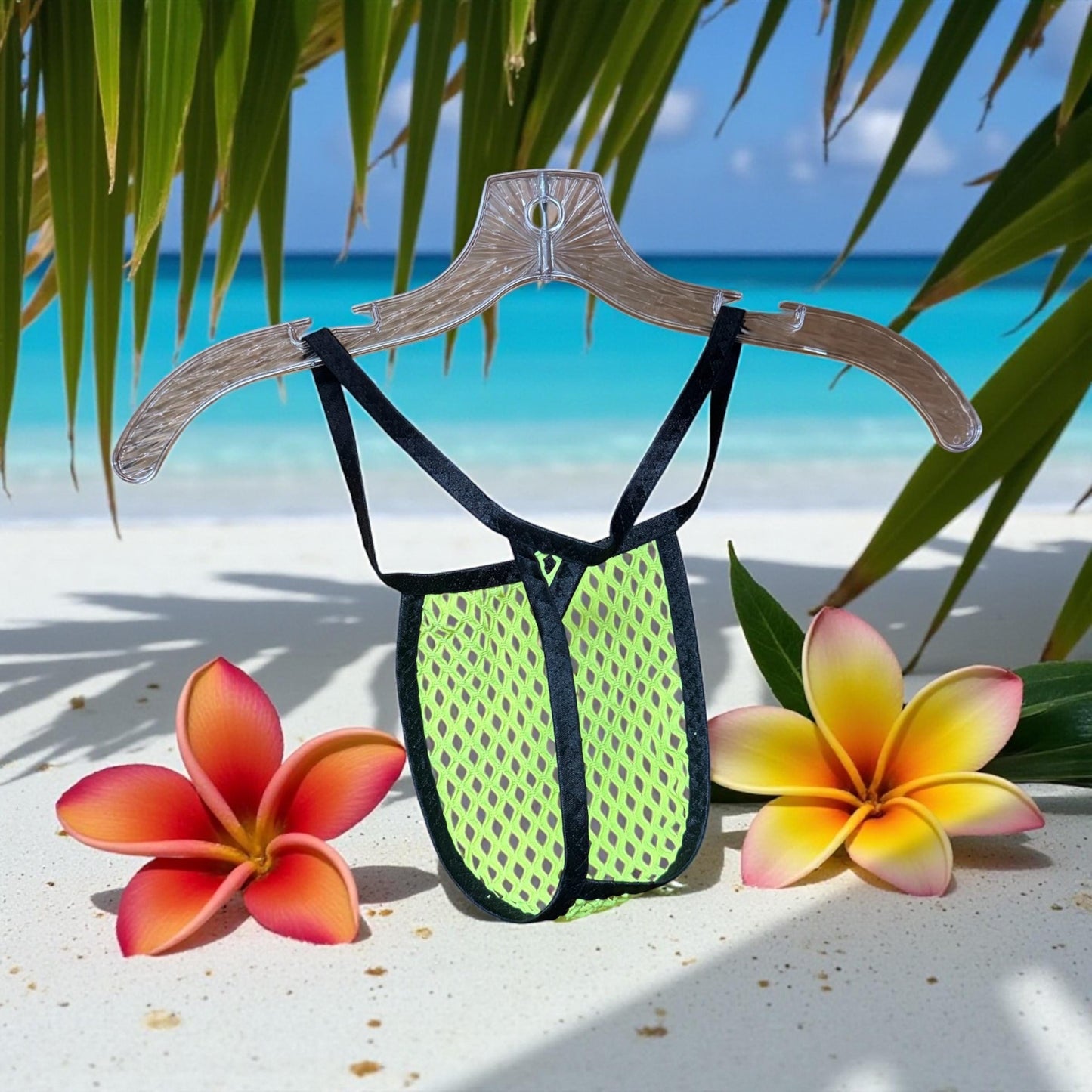 Neon Yellow Mesh Micro Thong for Men - Sexy Underwear