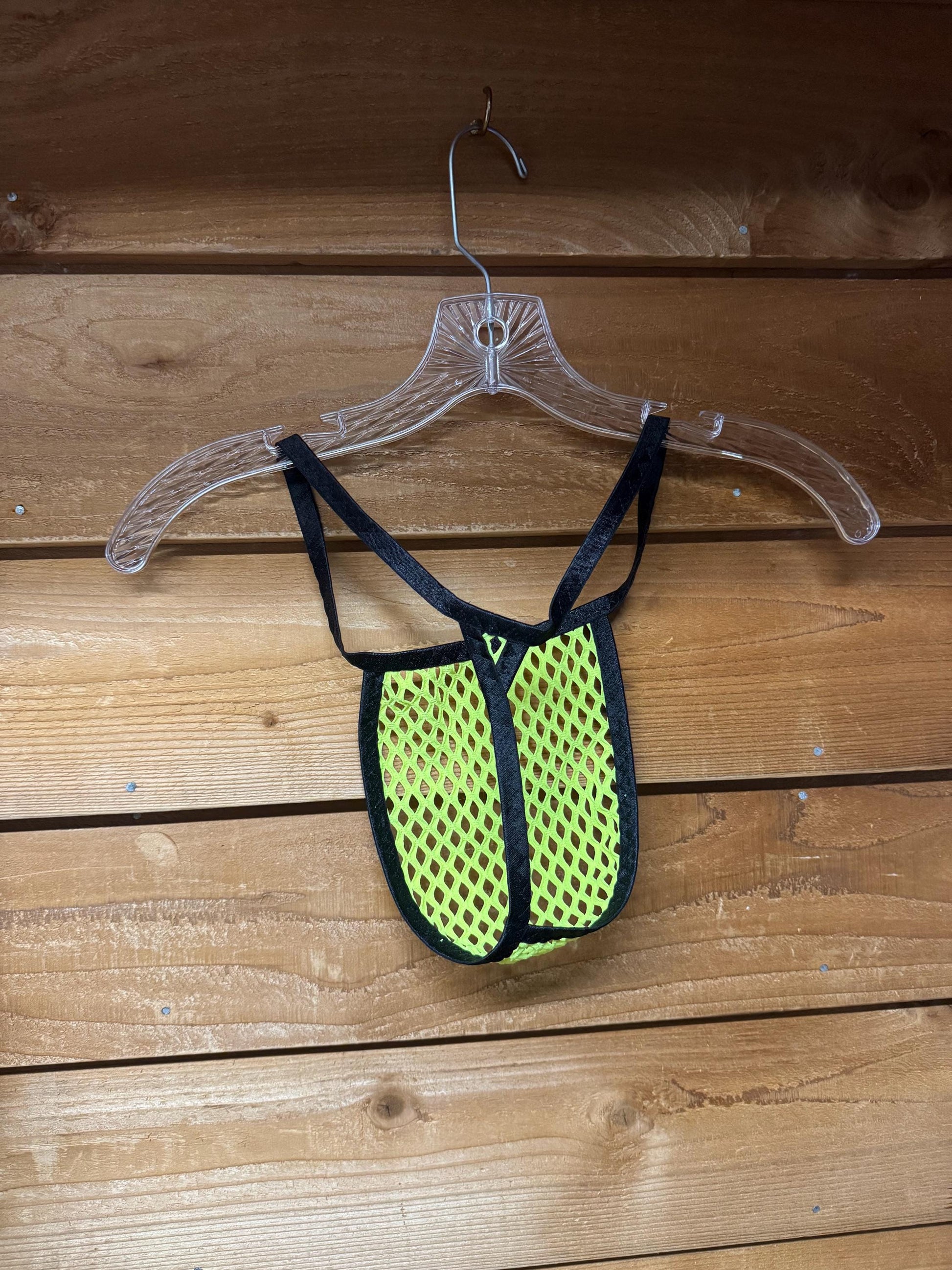 Neon Yellow Mesh Micro Thong for Men - Sexy Underwear