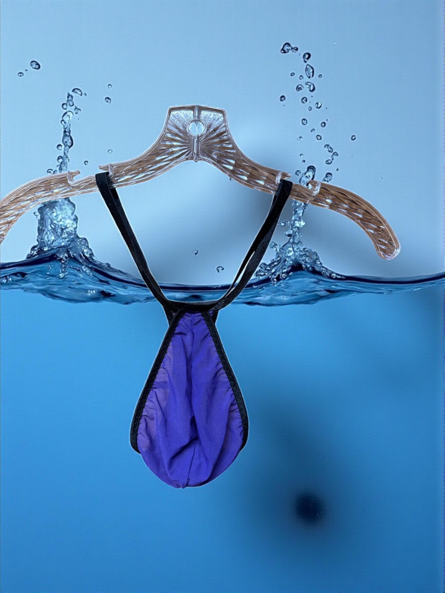 Purple Mesh Teardrop Thong for Men
