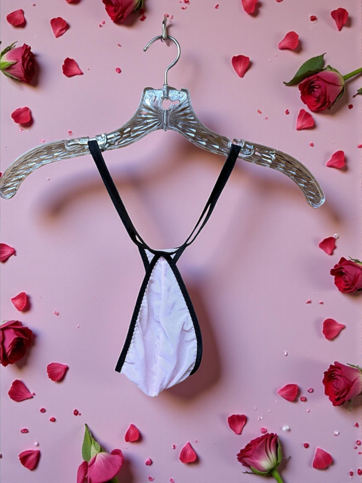 Pink Mesh Teardrop Thong for Men