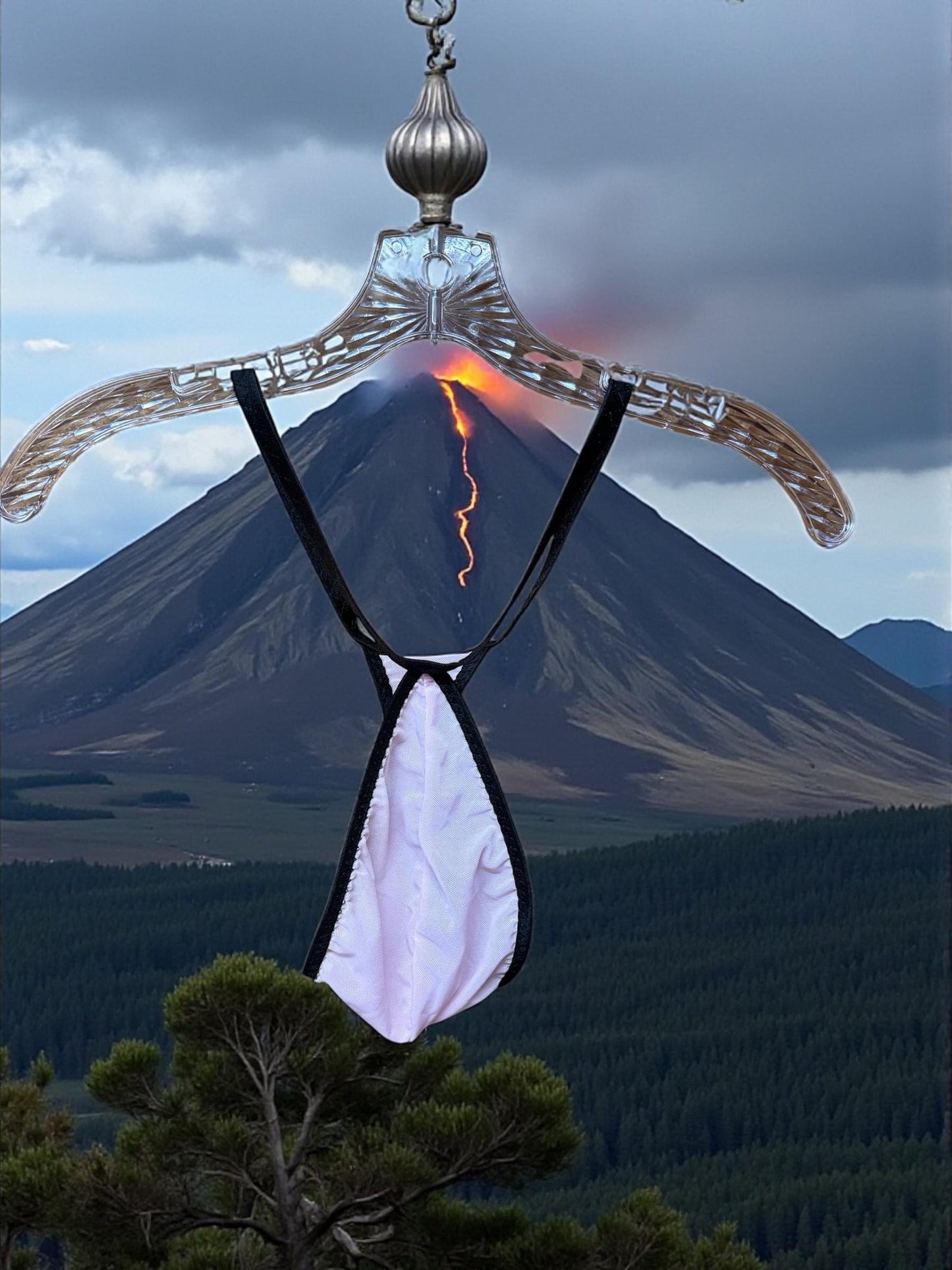 Pink Mesh Teardrop Thong for Men