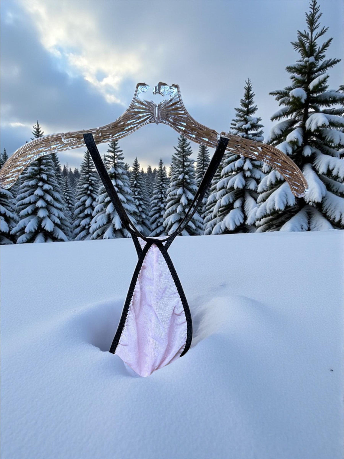 Pink Mesh Teardrop Thong for Men
