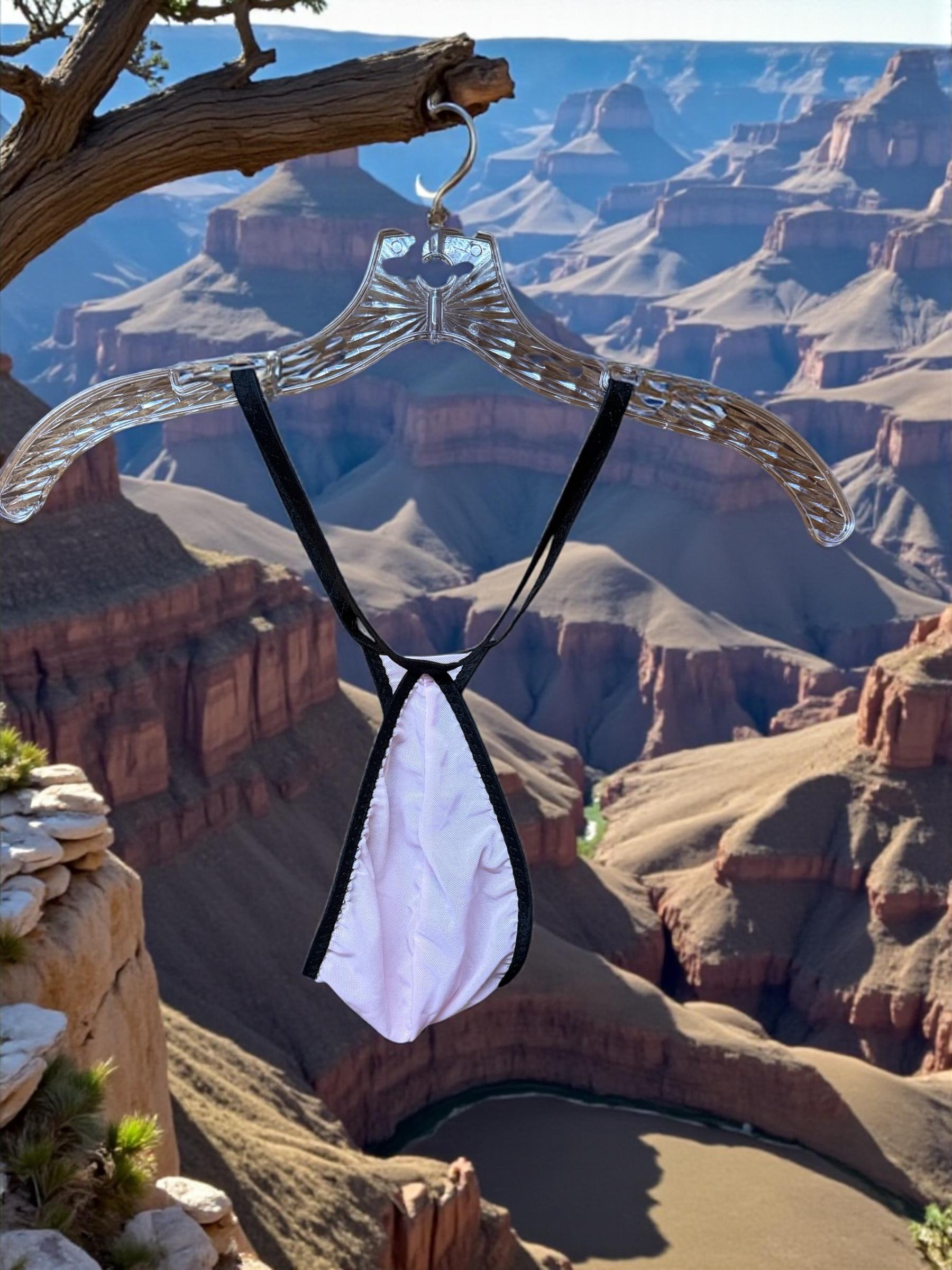 Pink Mesh Teardrop Thong for Men