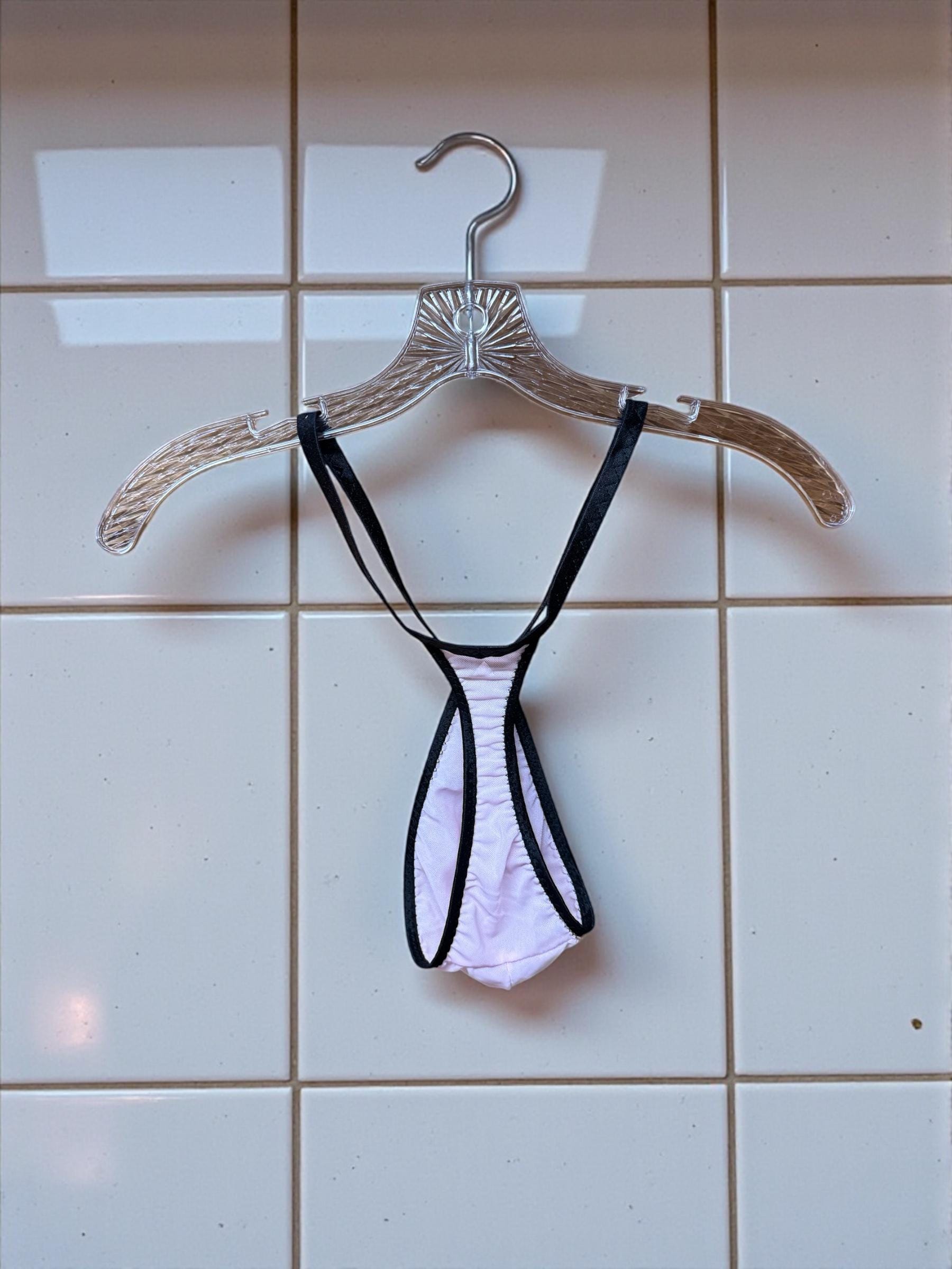 Pink Mesh Teardrop Thong for Men