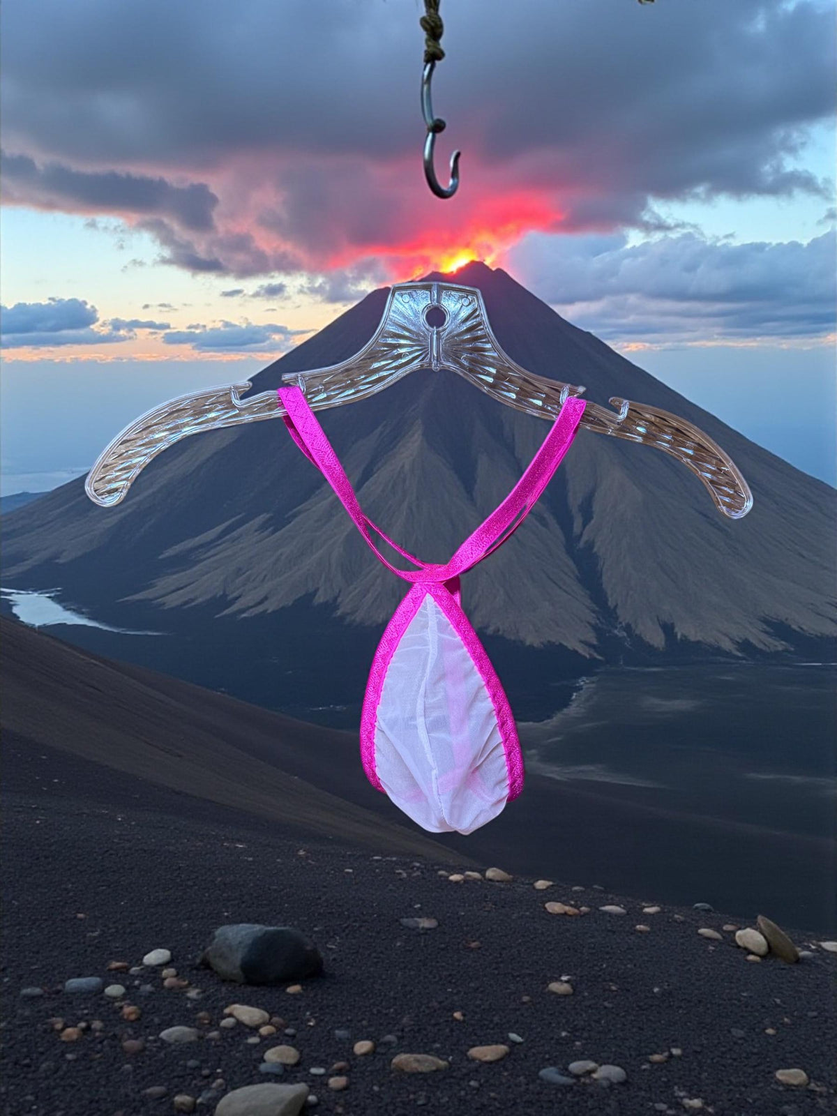 Pink Teardrop Thong for Men