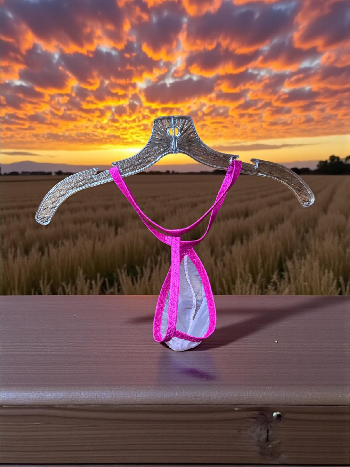 Pink Teardrop Thong for Men