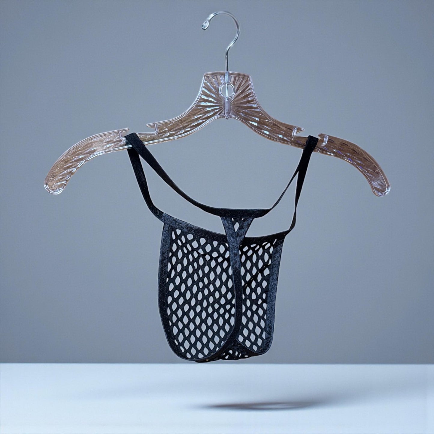 Sleek Black Mesh Thong - Men's Lingerie