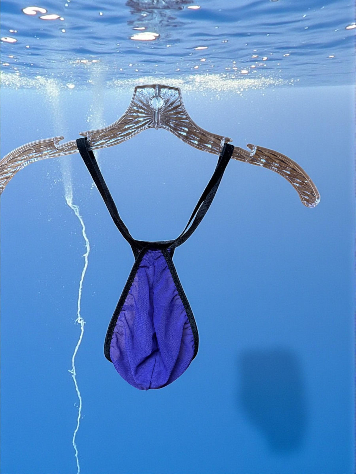 Purple Mesh Teardrop Thong for Men
