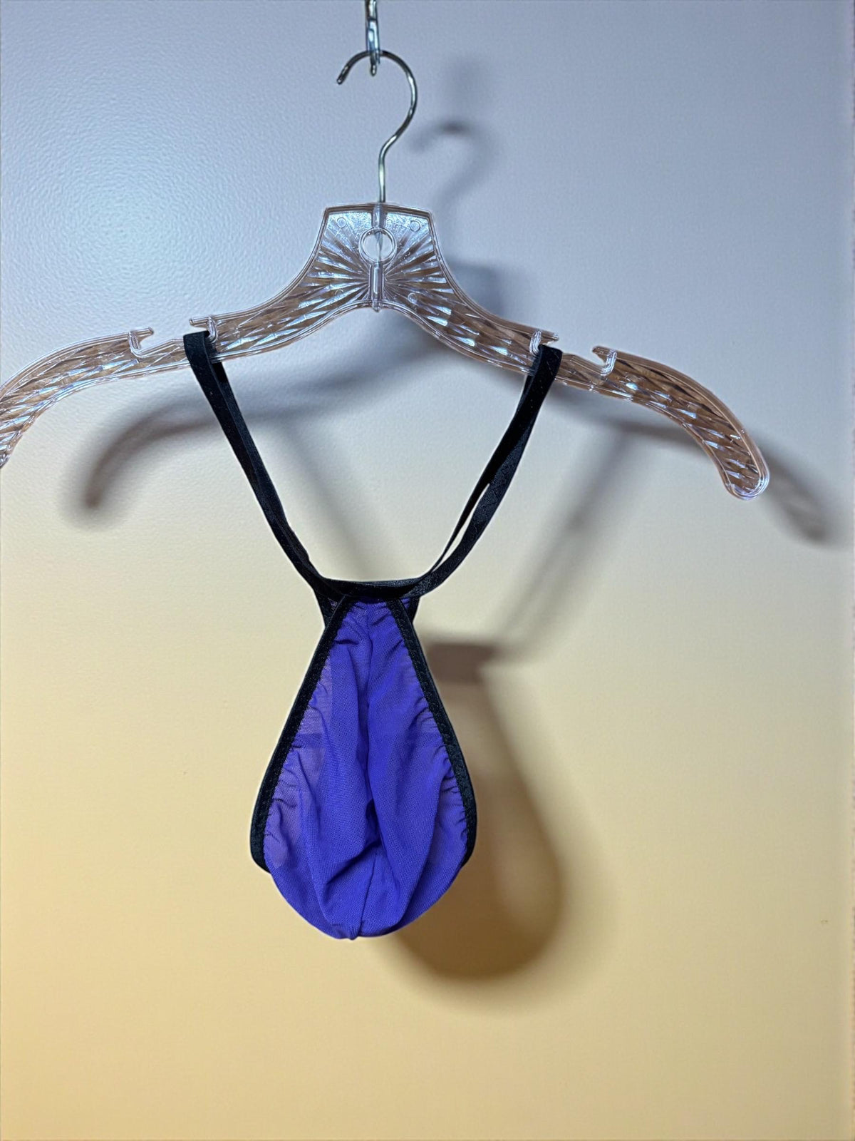 Purple Mesh Teardrop Thong for Men