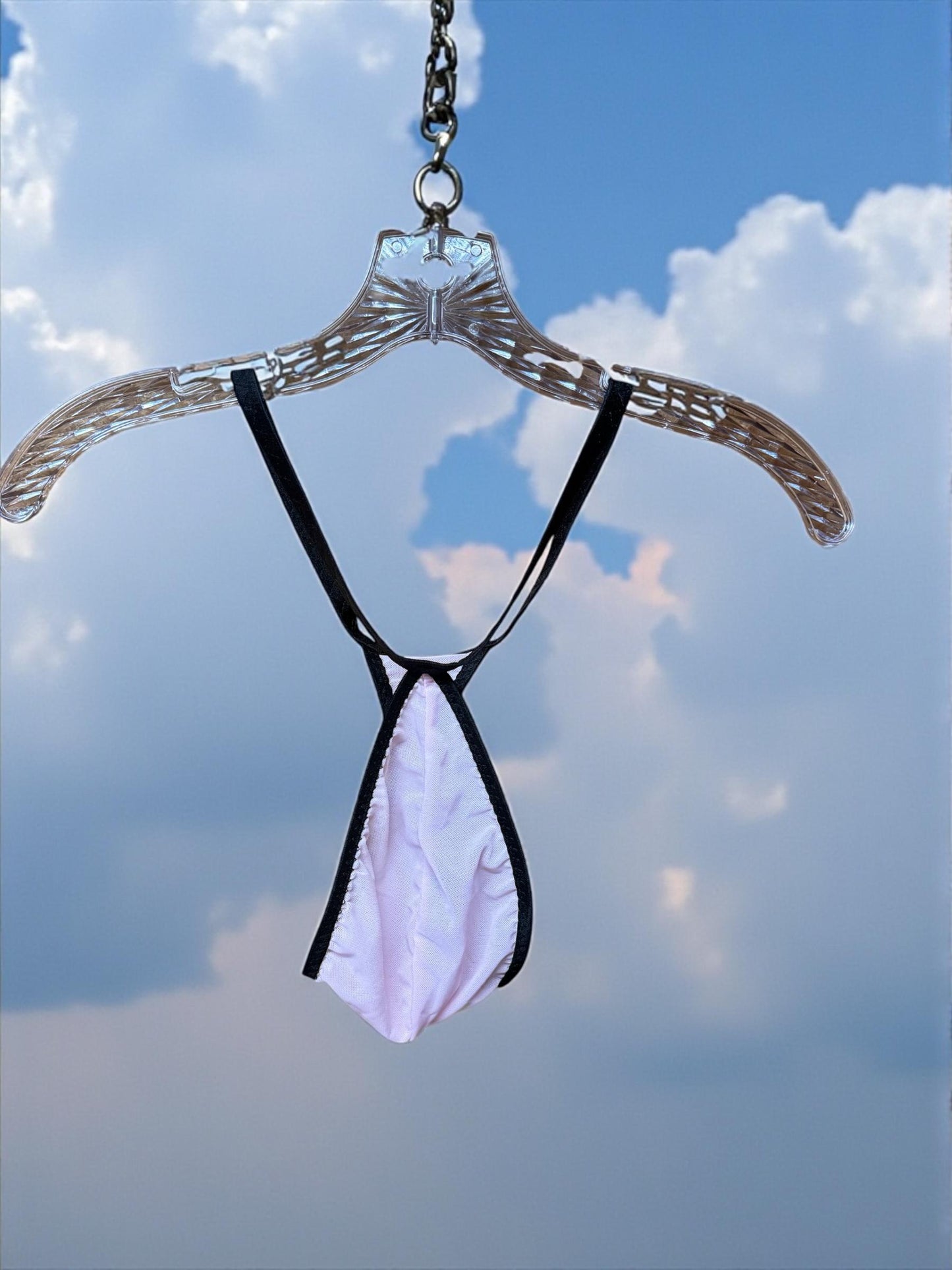 Pink Mesh Teardrop Thong for Men