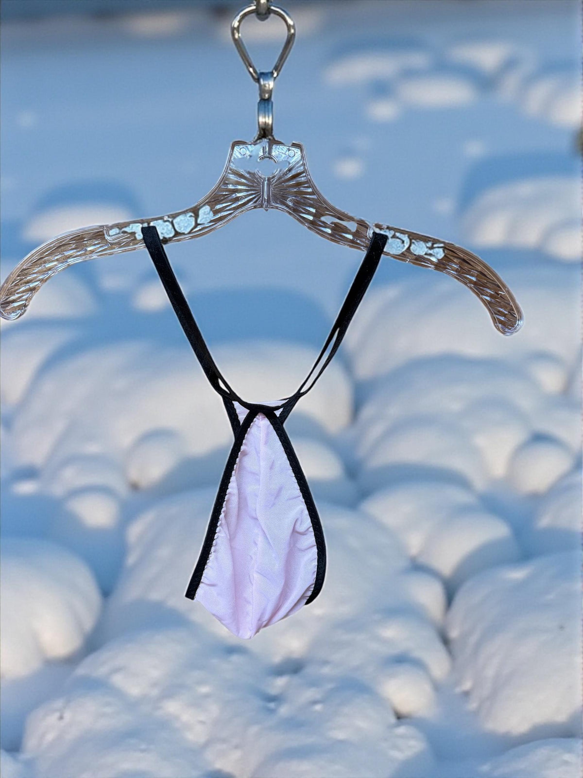 Pink Mesh Teardrop Thong for Men