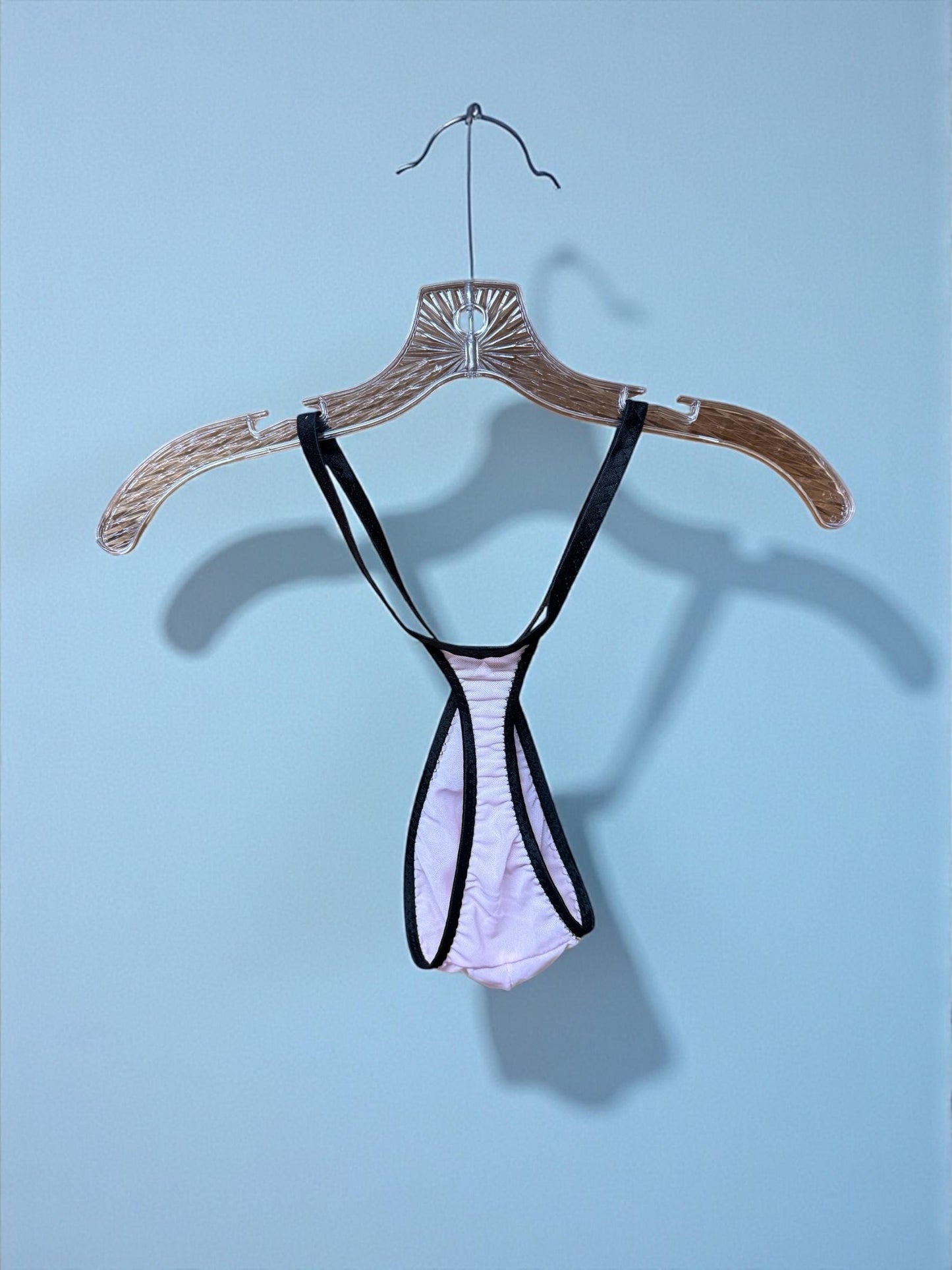Pink Mesh Teardrop Thong for Men