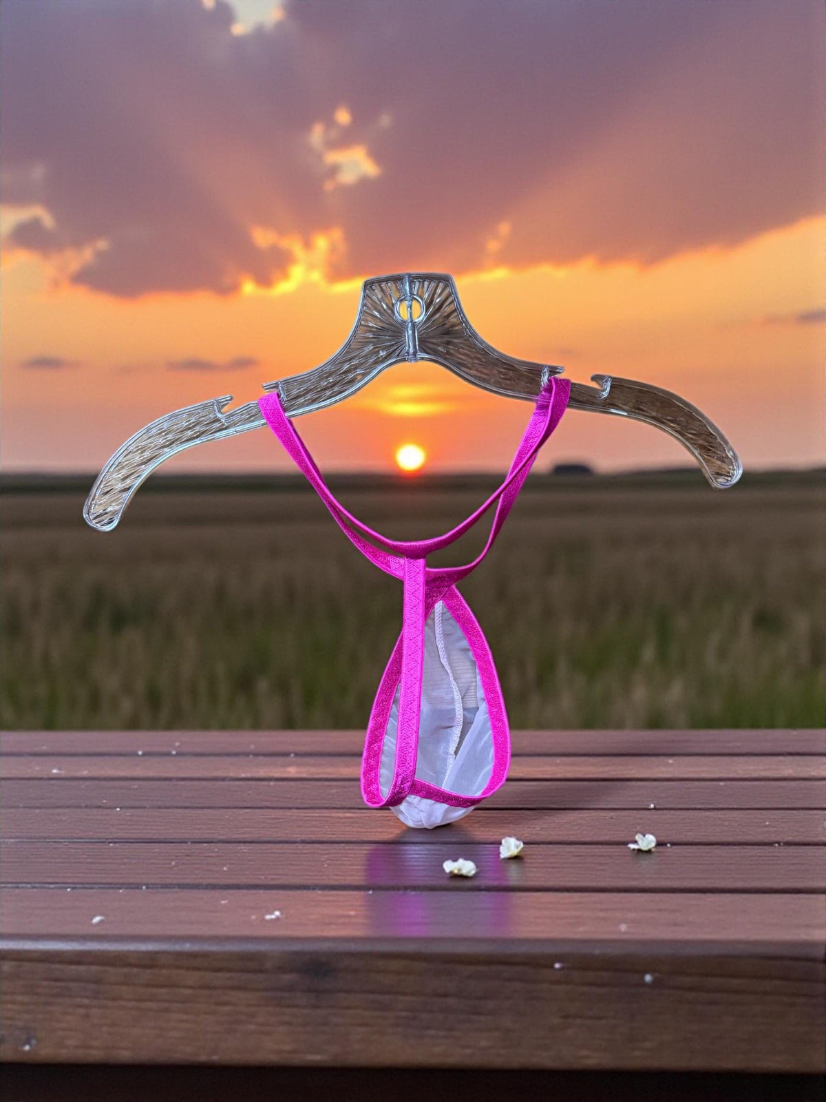 Pink Teardrop Thong for Men