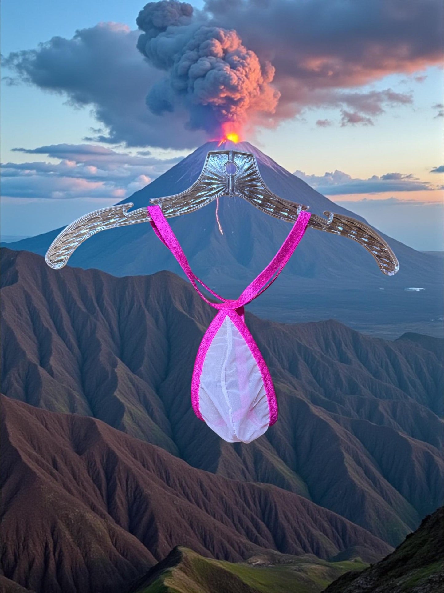 Pink Teardrop Thong for Men