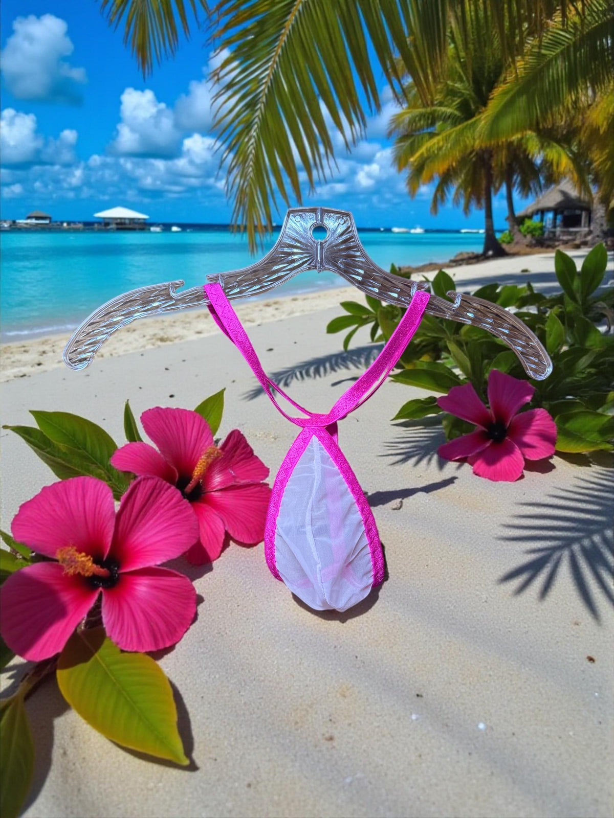 Pink Teardrop Thong for Men